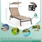 Costway Outdoor Chaise Lounge Chair with Sunshade 6-Level Adjustable Recliner Backyard
